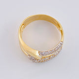 Anillo Doble Carril Cruzado 5.15 g / T7 1/2 Oro Amarillo 18K