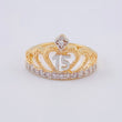 Anillo Corona Quinces Corazón 3.35 g / T7 Dos Oros Amarillo Blanco 18K