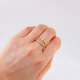 Anillo Corona Corazón Quinces 3.6 g / T6 3/4 Oro Amarillo 18K
