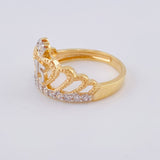 Anillo Corona Corazón Quinces 3.6 g / T6 3/4 Oro Amarillo 18K