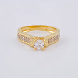 Anillo Solitario Cuatro Garras Tupido 4.25 g / T6 1/4 Oro Amarillo 18K