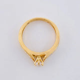 Anillo Solitario Puente 3.05 g / T6 1/2 Dos Oros Amarillo Blanco 18K
