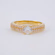 Anillo Solitario Doble Linea Tupido 3.25 g / T7 Oro Amarillo 18K