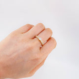 Anillo Solitario Doble Linea Tupido 3.25 g / T7 Oro Amarillo 18K