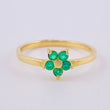 Anillo Flor Esmeraldas 20Pts 1.5 g / T5 1/2 Oro Amarillo 18K