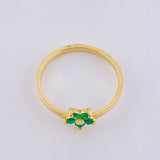 Anillo Flor Esmeraldas 20Pts 1.5 g / T5 1/2 Oro Amarillo 18K