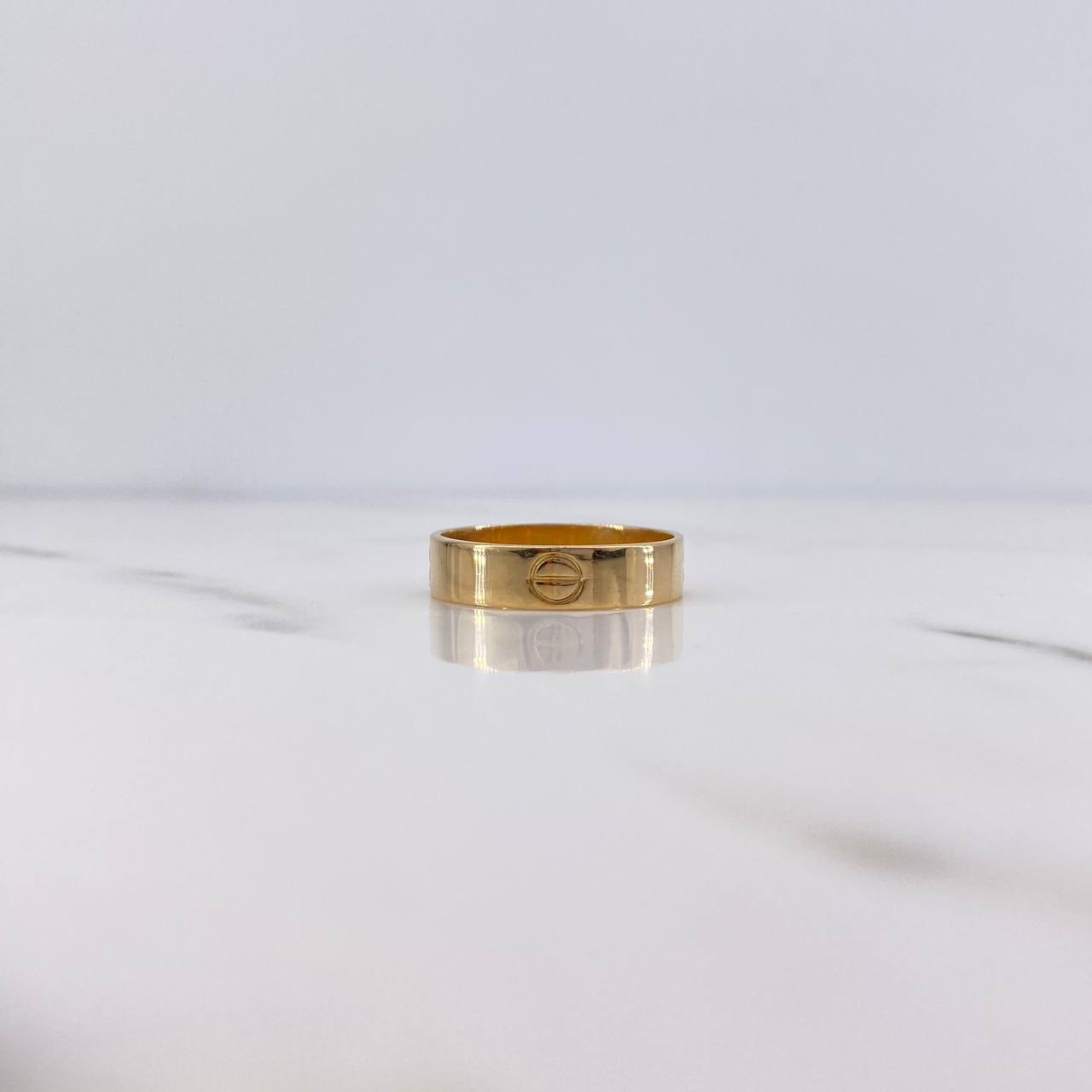 Anillo Argolla Tornillo 3.4gr / T7 3/4 / Liso Oro Amarillo 18K $