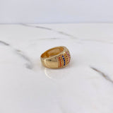 Anillo Rustico 8.05gr / T6 / Circones Naranjas Azules Amarillos Verdes Fucsias Oro Amarillo 18K $