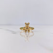 Anillo Oso 2.25gr / T6 1/4 / Circones Verdes Negros Oro Amarillo 18K $