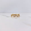 Anillo Olas En Zig-Zag 1.85gr / T6 3/4 / Circones Blancos Oro Amarillo 18K $