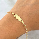 Pulso Bebé GC Placa Nube 1.85gr / 14cm / 3.3mm Bordeada Virgen Milagrosa Oro Amarillo 18K