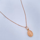 Set Cadena y Dije Veneciana + Virgen de Guadalupe 1,85gr / Oro Rosa 18K &