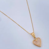 Set Cadena y Dije Veneciana + Corazon Nacarado 1,7gr / Oro Amarillo 18K &