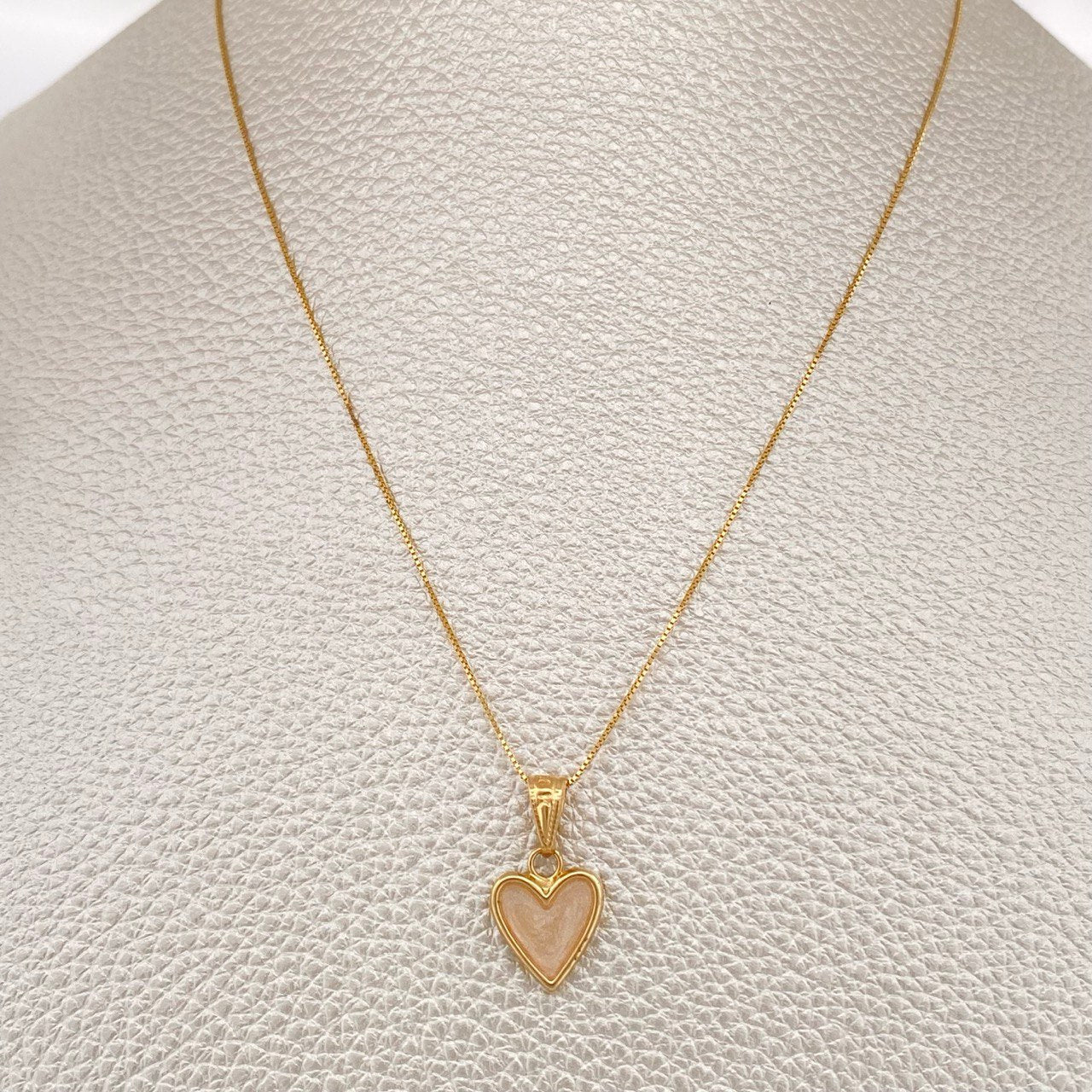 Set Cadena y Dije Veneciana + Corazon Nacarado 1,7gr / Oro Amarillo 18K &