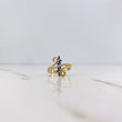 Anillo Ramas Elegante 2.9gr / T6 1/2 / Circones Azules Blancos Dos Oros Amarillo Blanco 18K $