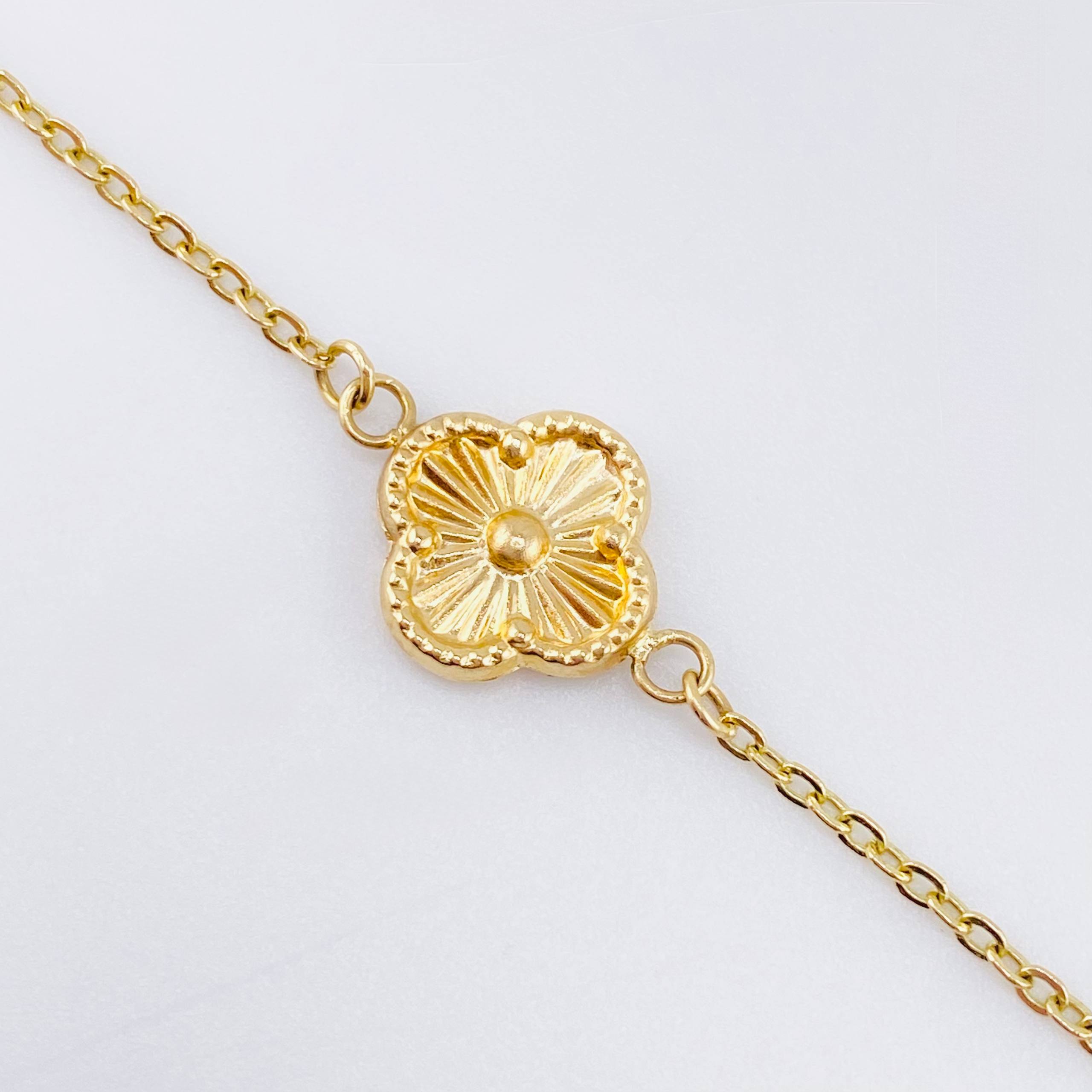 Cadena Aro Seguido Trebol 4.3gr / 50cm / 1.3mm Oro Amarillo 18K