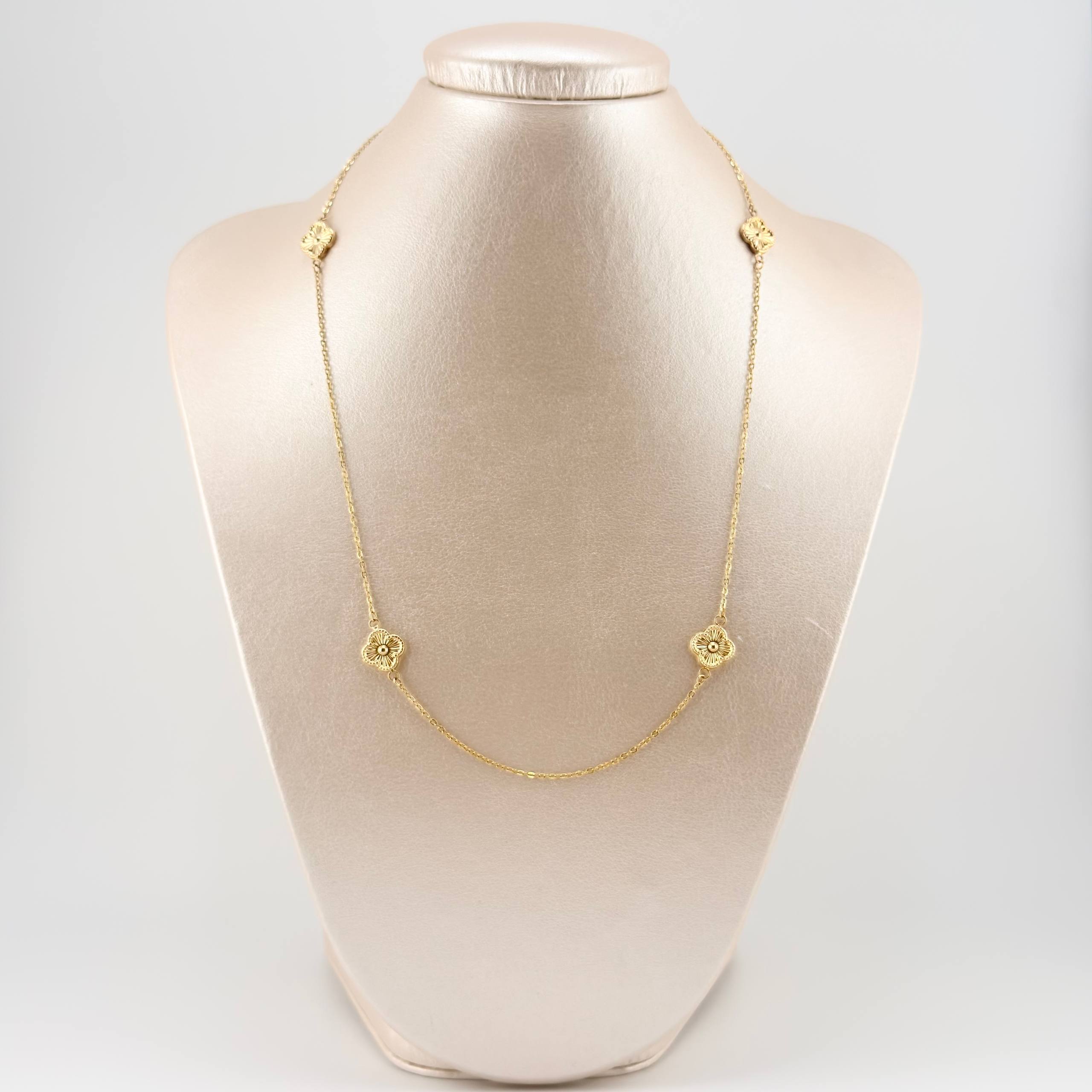 Cadena Aro Seguido Trebol 4.3gr / 50cm / 1.3mm Oro Amarillo 18K