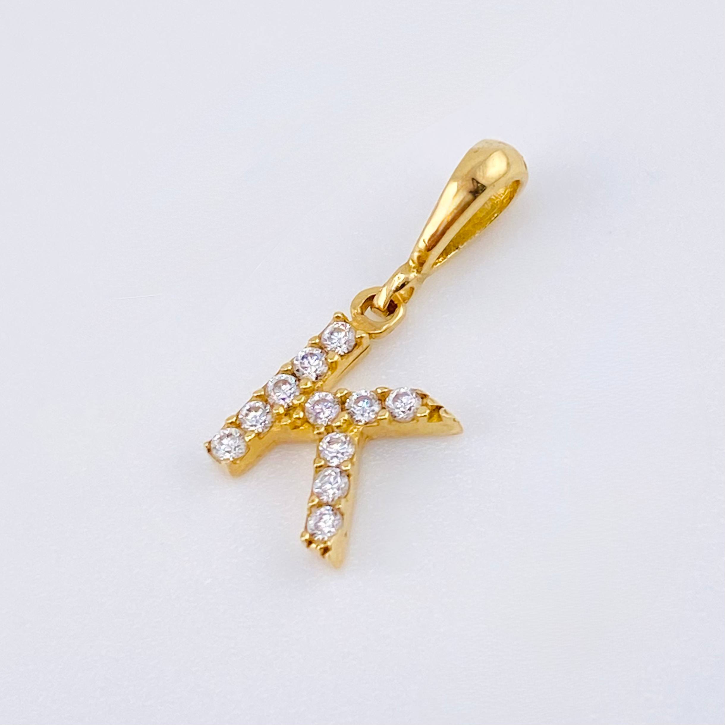 Dije Letra K 0.6gr / 1.5cm / Oro Amarillo 18K *