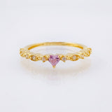 Anillo Solitario Corazon Churumbela 1.8gr / T6 / Oro Amarillo 18K *