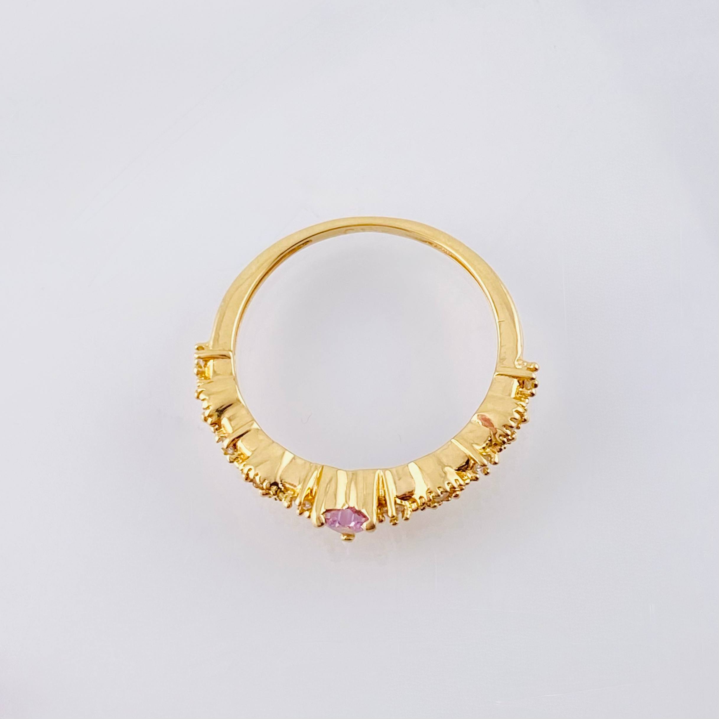 Anillo Solitario Corazon Churumbela 1.8gr / T6 / Oro Amarillo 18K *