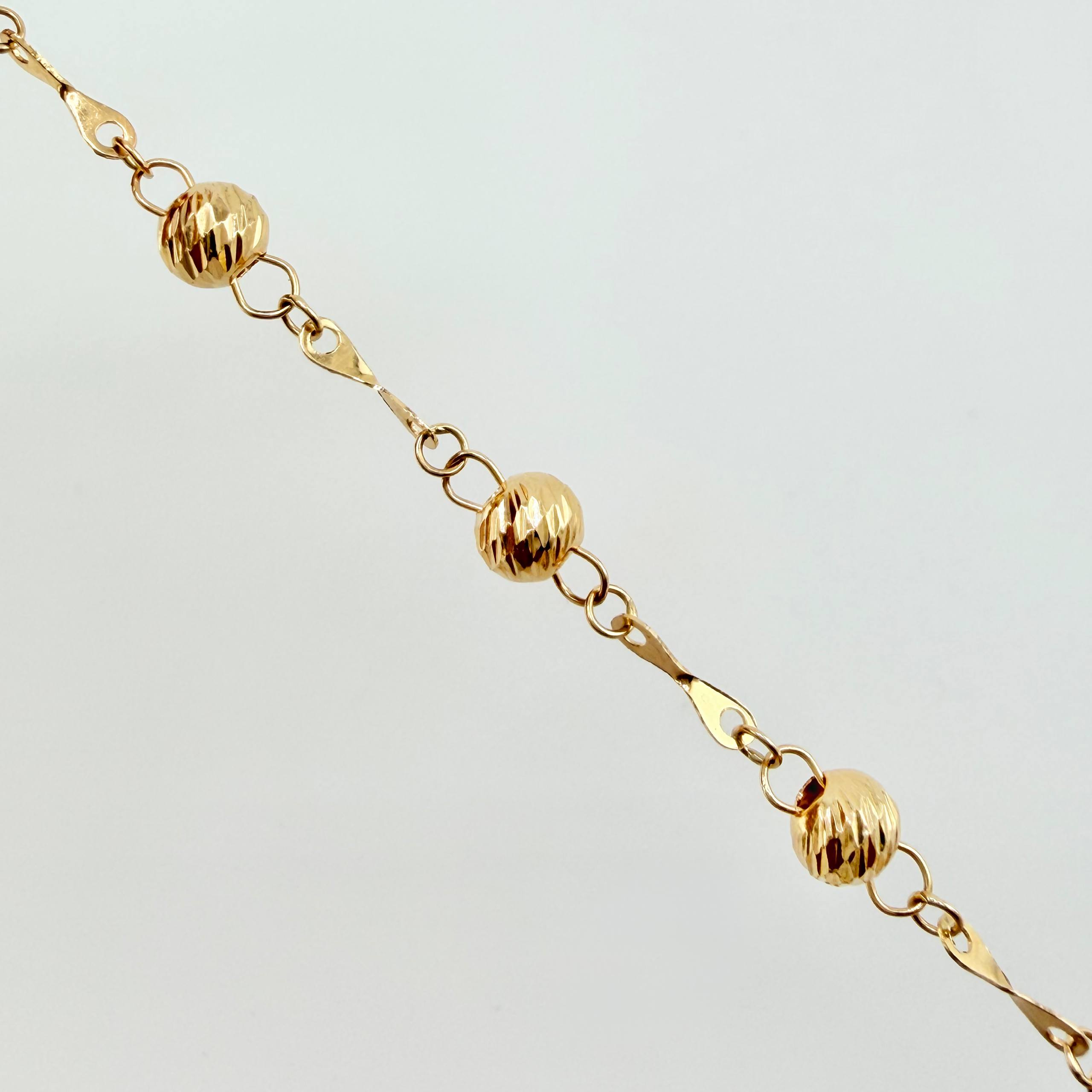 Tobillera Denario virgen milagrosa Cruz Milagroso 4.45gr / 28.5cm / 5mm Oro Amarillo 18K ©