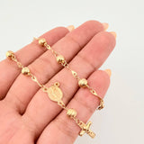 Tobillera Denario virgen milagrosa Cruz Milagroso 4.45gr / 28.5cm / 5mm Oro Amarillo 18K ©