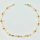 Tobillera Tipo Militar Diamantada 3.05gr / 24.5cm / 5mm Oro Amarillo 18K ©