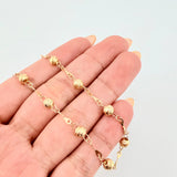 Tobillera Tipo Militar Diamantada 3.05gr / 24.5cm / 5mm Oro Amarillo 18K ©