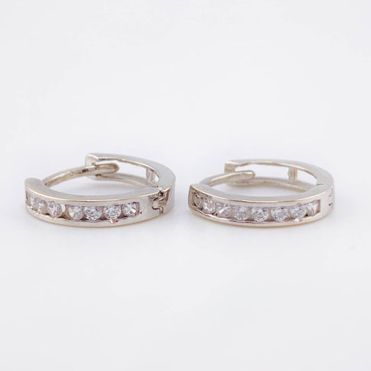 Candongas Carril Tupido 1.15g / 1cm Oro Blanco 18K