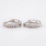 Candongas Carril Tupido 1.15g / 1cm Oro Blanco 18K