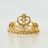 Anillo Corona Quinces 2.5gr / T6 1/2 / Oro Amarillo 18K