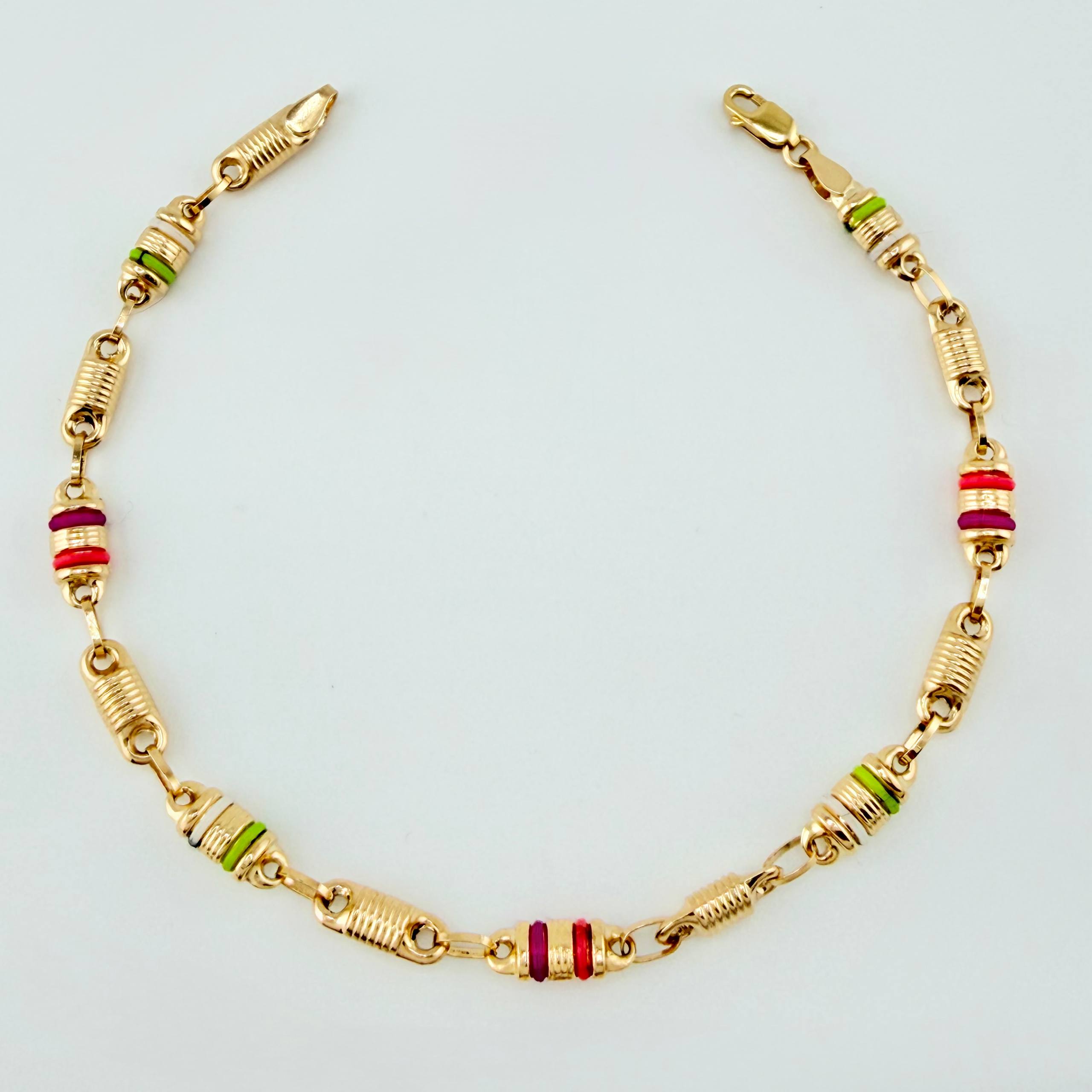 Pulso Rustico Barril 4.4gr / 21cm / 4.15mm Oro Amarillo 18K