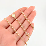 Rosario Virgen Milagrosa 6.85gr / 50cm / 3mm Oro Amarillo +4 18K *