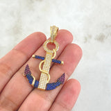 Dije Ancla 6.3gr / 5cm / Tricolor Oro Amarillo 18K ©