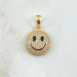 Dije Cara Feliz 3.7gr / 3cm / Circones Blancos Oro Amarillo 18K ©