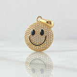Dije Cara Feliz 3.7gr / 3cm / Circones Blancos Oro Amarillo 18K ©