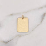 Dije Placa Rectangular 2.05gr / 2.4cm - 2.1cm*1.5cm / Oro Amarillo 18K $
