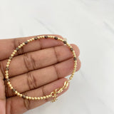 Pulso Aro tipo militar 4.7g / 18cm / 3mm Dos Oros Negro Amarillo 18K