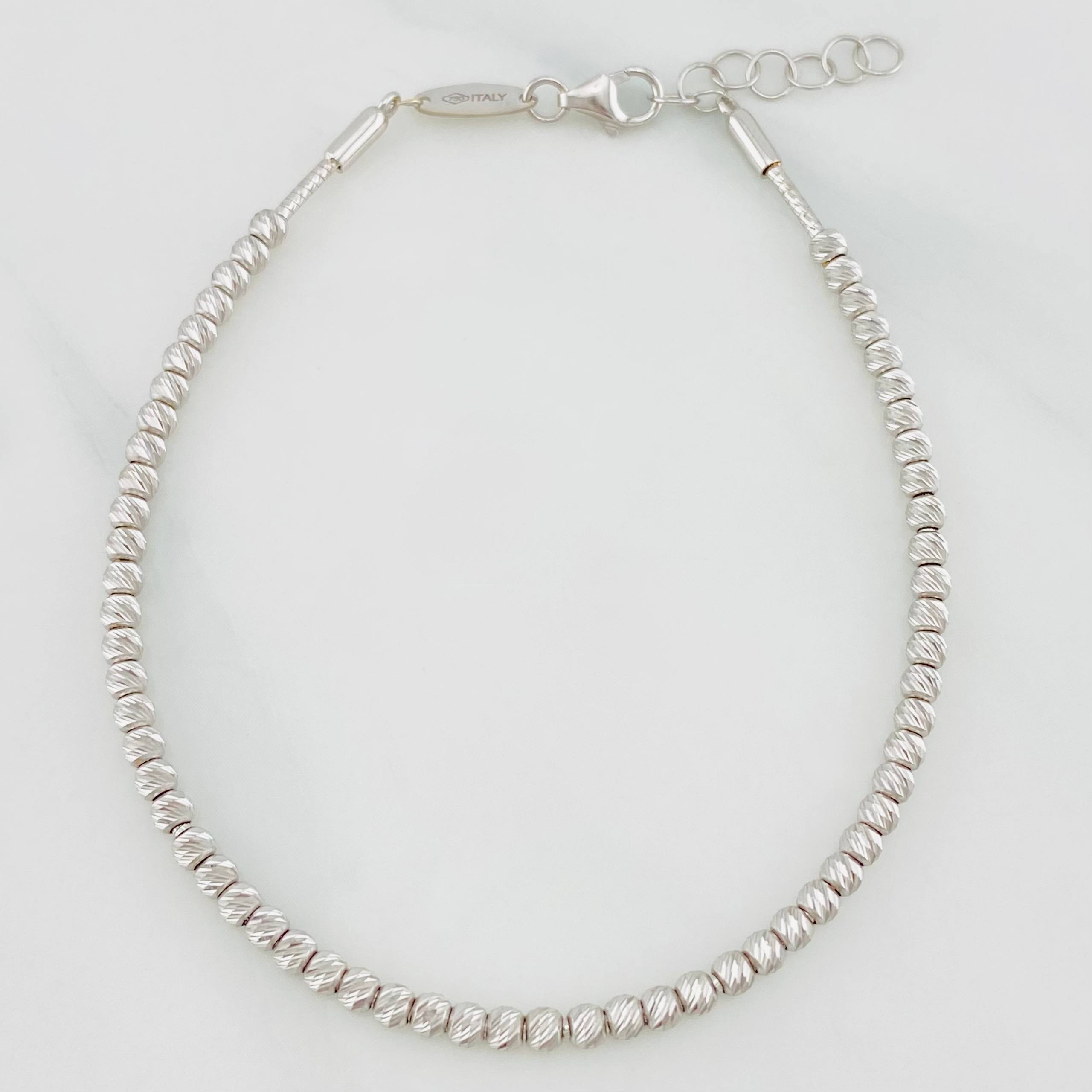 Pulso Modulable Tipo militar 4g / 19.5cm - 18cm / 3mm Oro Blanco 18K