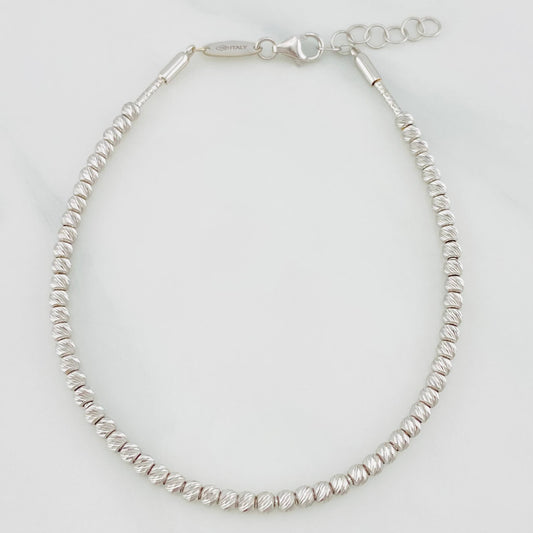 Pulso Modulable Tipo militar 4g / 19.5cm - 18cm / 3mm Oro Blanco 18K