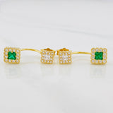 Topos Halo cuadrado 3.3g / 6.5mm Oro Amarillo 18K