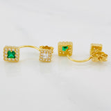 Topos Halo cuadrado 3.35g / 6.5mm Oro Amarillo 18K