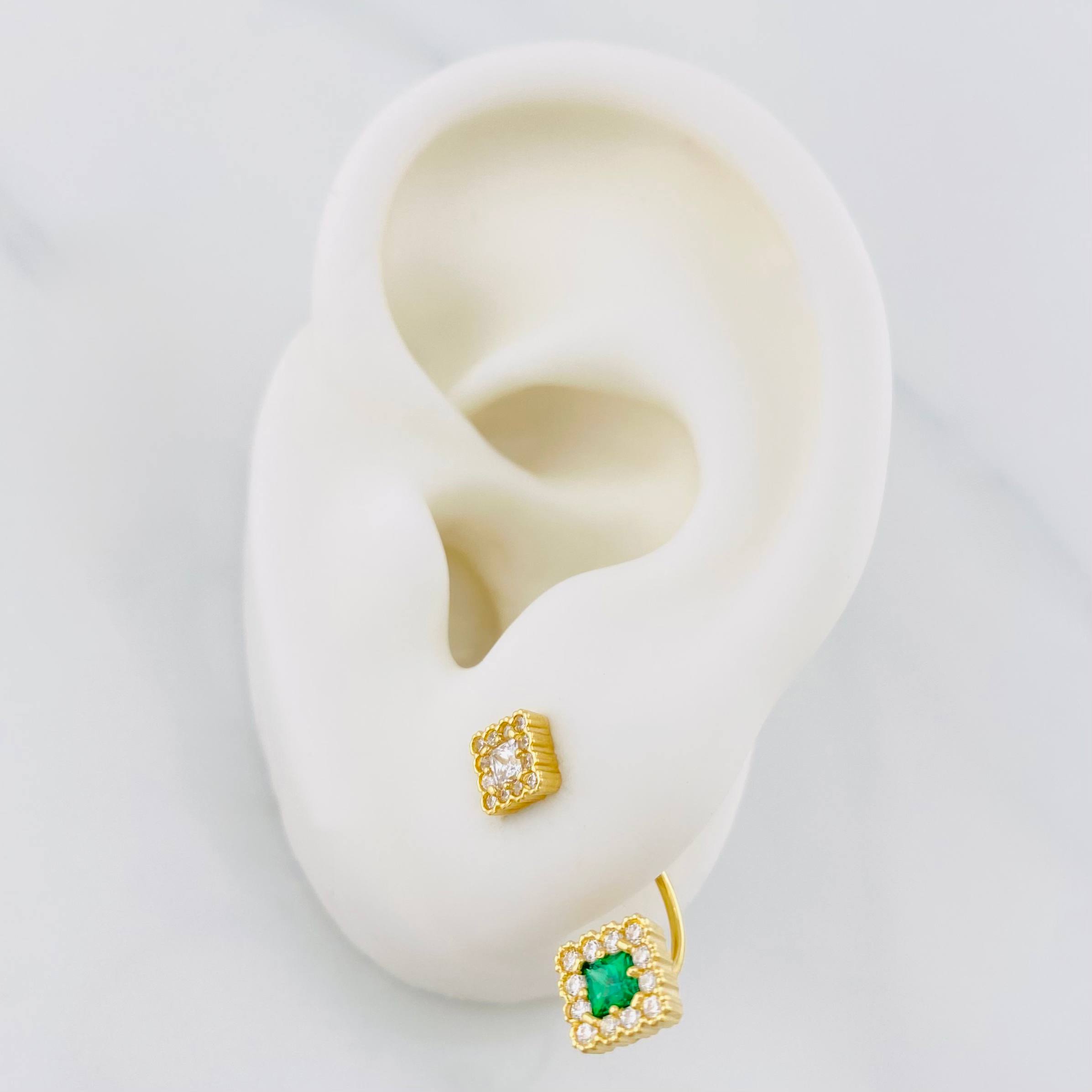Topos Halo cuadrado 3.3g / 6.5mm Oro Amarillo 18K