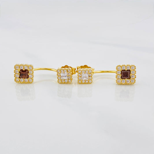 Topos Halo cuadrado 3.3g / 6.5mm Oro Amarillo 18K