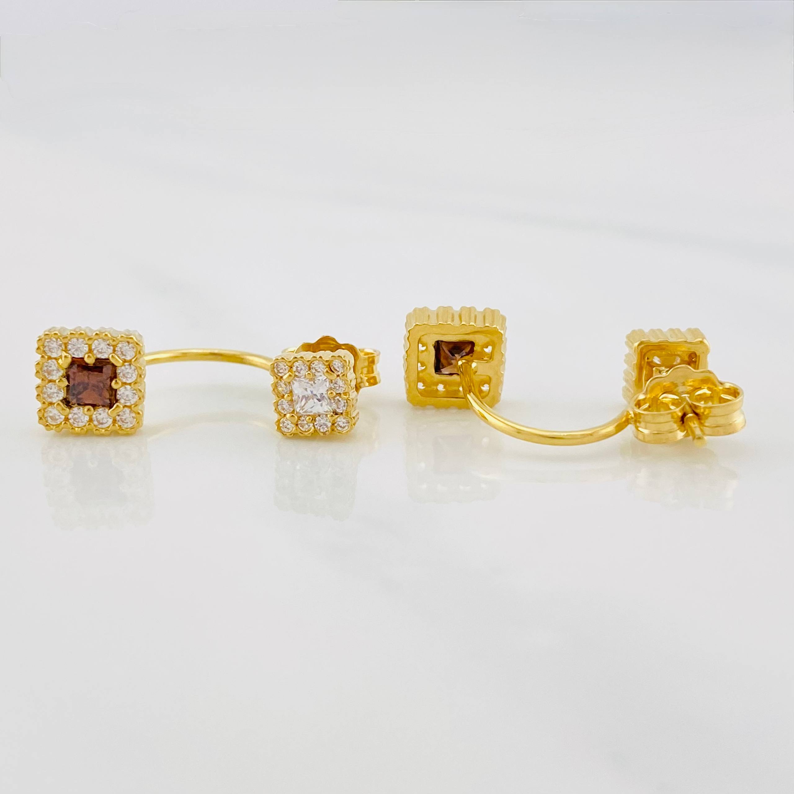 Topos Halo cuadrado 3.35g / 6.5mm Oro Amarillo 18K
