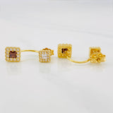 Topos Halo cuadrado 3.3g / 6.5mm Oro Amarillo 18K