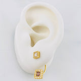 Topos Halo cuadrado 3.35g / 6.5mm Oro Amarillo 18K