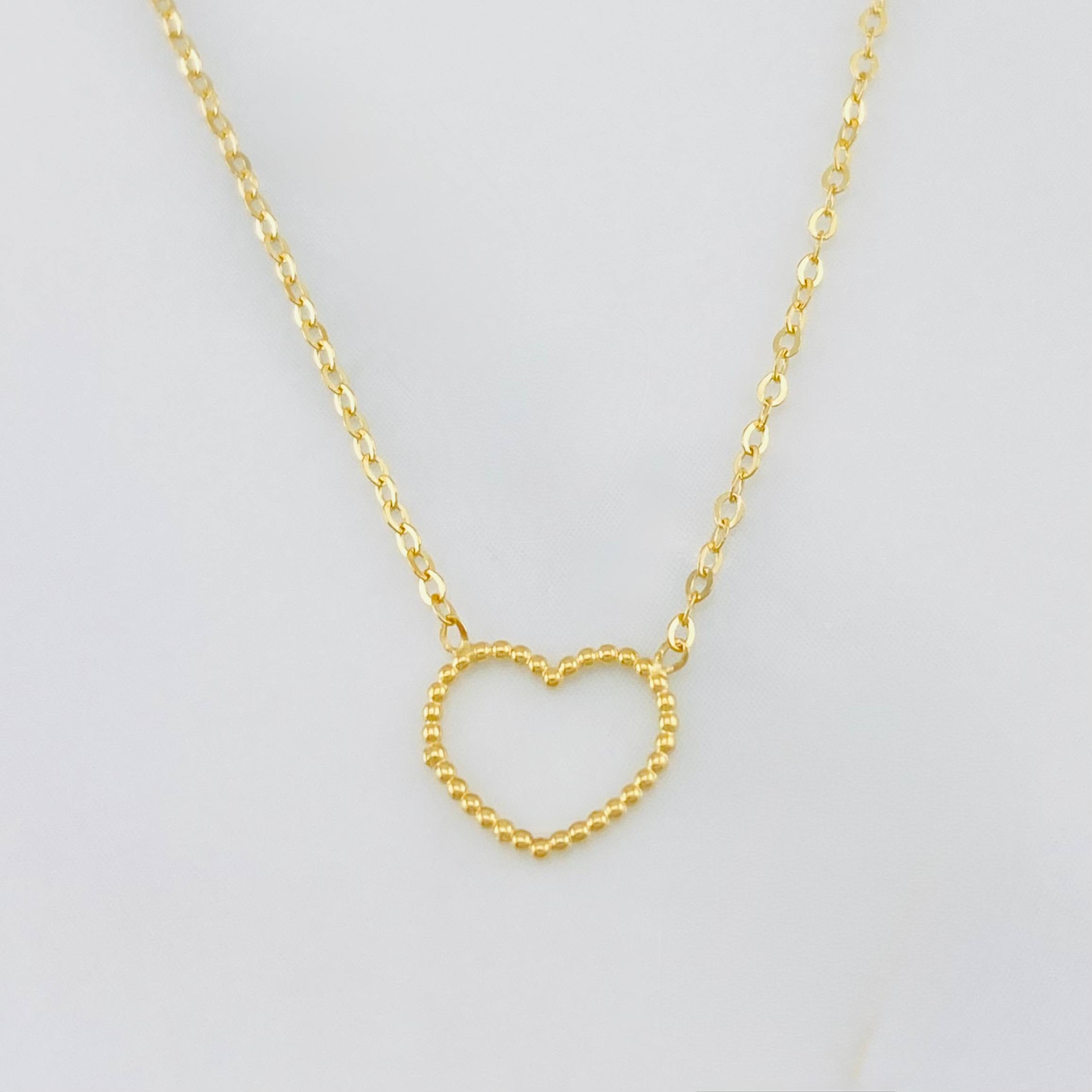 Cadena Aro seguido silueta corazón 1.3g / 45.5cm-42 cm / 1mm Oro Amarillo 18K