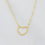 Cadena Aro seguido silueta corazón 1.3g / 45.5cm-42 cm / 1mm Oro Amarillo 18K
