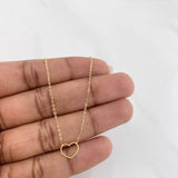 Cadena Aro seguido silueta corazón 1.3g / 45.5cm-42 cm / 1mm Oro Amarillo 18K